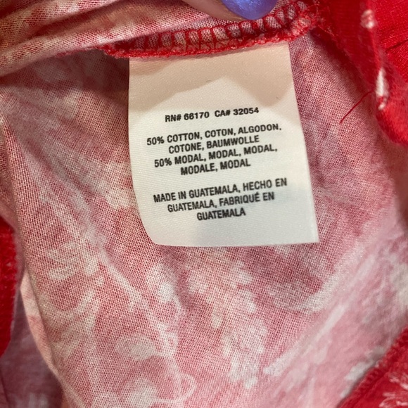 Maeve Sherbrooke Tie-Waist Top Red White Size XS - Picture 7 of 8